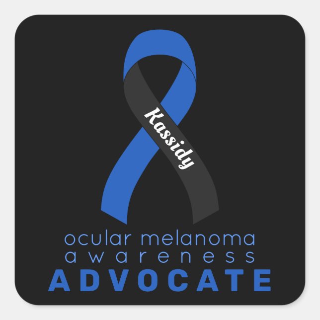 Adesivo Quadrado Vinheta Preta Quadrada Ocular Melanoma (Frente)