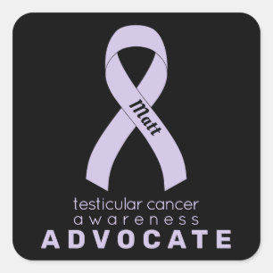 Adesivo Quadrado Vinheta Preta Quadrada Testicular Cancer Advocate