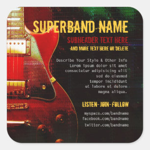 Adesivo Quadrado Vinheta Promo Banda Quadrada da Super  Vermelha