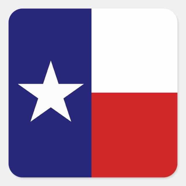 Adesivo Quadrado Vinheta Promo de Viagem do Estado do Texas Flag Lo (Frente)
