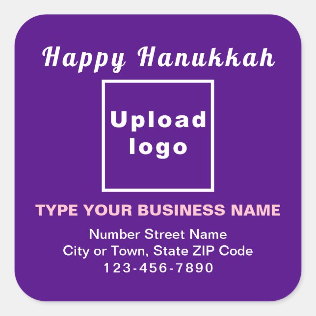 Adesivo Quadrado Vinheta Púrpura de Hanukkah (Frente)