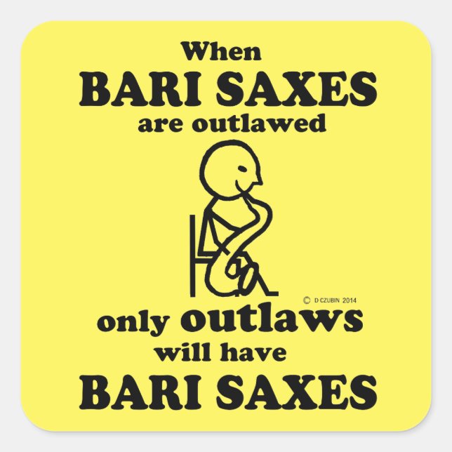 Adesivo Quadrado Vinheta Quadrada Bari Saxes Proibida (Frente)