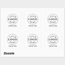 Adesivo Quadrado Vinheta quadrada com marca - Personalizável e Na m
