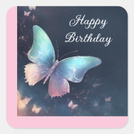 Adesivo Quadrado Vinheta Quadrada da Borboleta Shimmerfly bonito