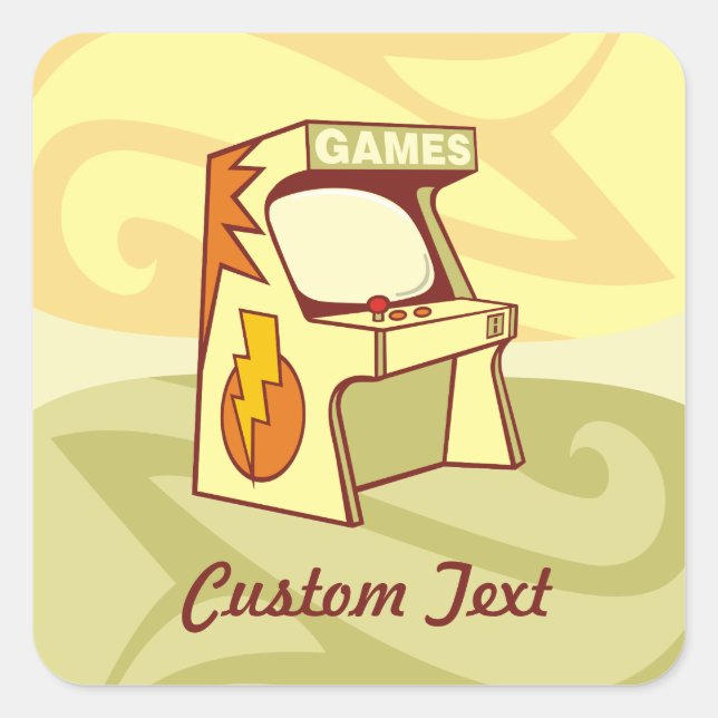 Adesivo Quadrado Vinheta quadrada da máquina de arcade (Frente)