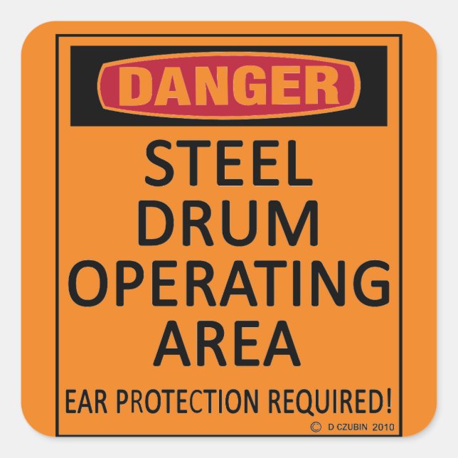 Adesivo Quadrado Vinheta quadrada de área de operação do tambor de  (Frente)