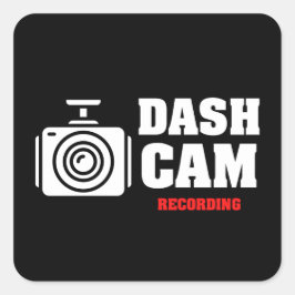 Adesivo Quadrado Vinheta Quadrada de Aviso da Câmera de Segurança