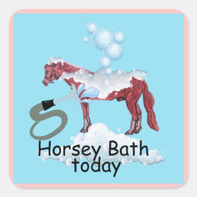 Adesivo Quadrado vinheta quadrada de banho de cavalo (Frente)