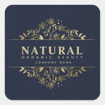 Vinheta quadrada de beleza orgânica e cosméticos