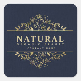 Adesivo Quadrado Vinheta quadrada de beleza orgânica e cosméticos