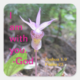 Adesivo Quadrado Vinheta Quadrada de Flor Orquídea Fairyslipper