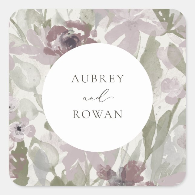 Adesivo Quadrado Vinheta Quadrada de Jardim Flourado (Frente)