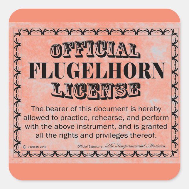 Adesivo Quadrado Vinheta Quadrada de Licença do Plug-Lho (Frente)