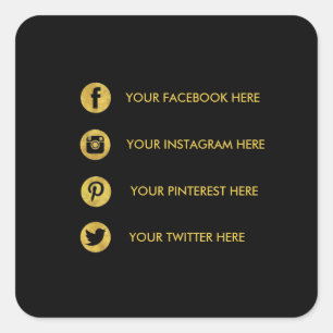 Adesivo Quadrado Vinheta quadrada de mídia social geométrica