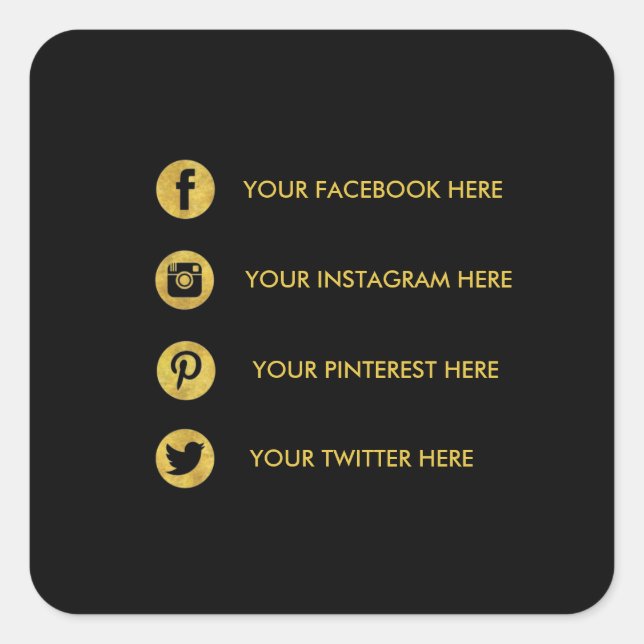 Adesivo Quadrado Vinheta quadrada de mídia social geométrica (Frente)