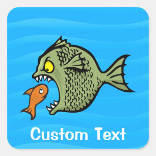 Adesivo Quadrado Vinheta quadrada de peixe magro