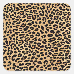 Adesivo Quadrado Vinheta quadrada de textura de impressão leopardo