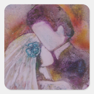 Adesivo Quadrado Vinheta Quadrada "Dia do Casamento"