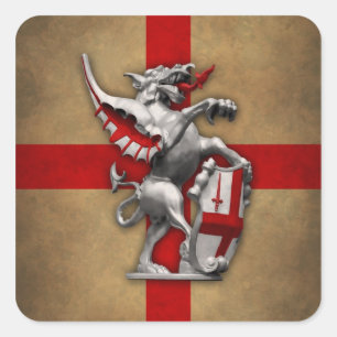 Adesivo Quadrado Vinheta quadrada do Dragon City of London