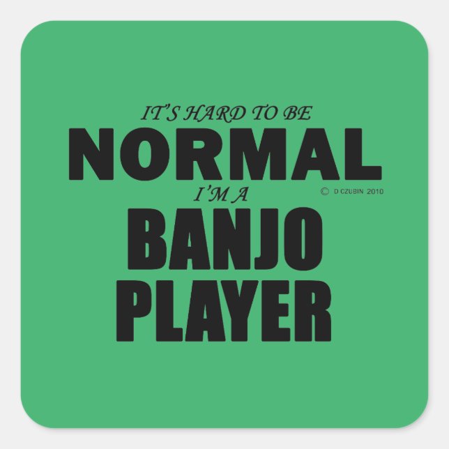 Adesivo Quadrado Vinheta Quadrada do Jogador de Banjo Normal (Frente)