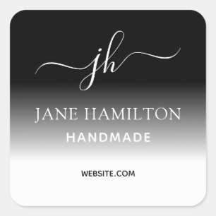 Adesivo Quadrado Vinheta quadrada do logotipo comercial monograma