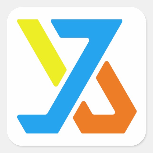 Adesivo Quadrado Vinheta quadrada grande de 3" (Frente)