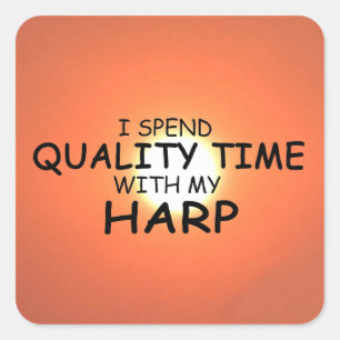 Adesivo Quadrado Vinheta Quadrada Harp de Tempo de Qualidade