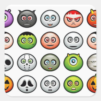 Adesivo Quadrado Vinheta quadrada monstro