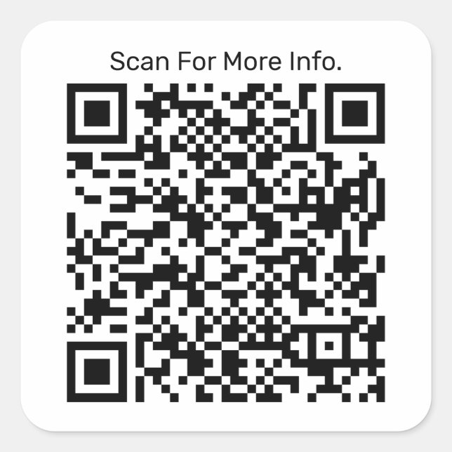 Adesivo Quadrado Vinheta Quadrada Personalizada de Código QR (Frente)