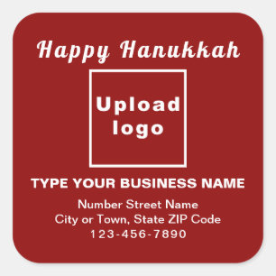 Adesivo Quadrado Vinheta Quadrada Vermelha do Hanukkah de Negócios