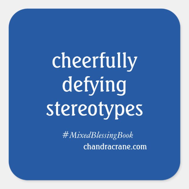 Adesivo Quadrado Vinheta quadrado de bênção mista (Frente)