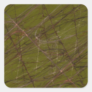 Adesivo Quadrado Vinheta quadrado verde Abstrato Fractal