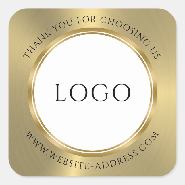 Adesivo Quadrado Vinheta redonda clássica com aspecto brilhante e D (Frente)