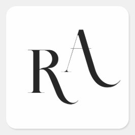 Adesivo Quadrado Vinheta redonda clássica de casamento clássico mod