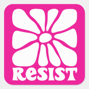Adesivo Quadrado Vinheta RESISTENTE com design de flor pacífica