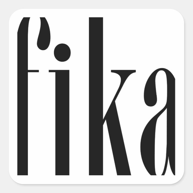 Adesivo Quadrado Vinheta retangular fika (Frente)