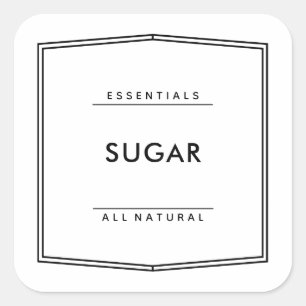 Adesivo Quadrado Vinheta Rótulo do Pantry