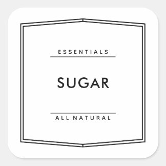 Adesivo Quadrado Vinheta Rótulo do Pantry