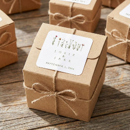 Adesivo Quadrado Vinheta Rustic Weddflower