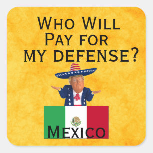 Adesivo Quadrado Vinheta Trump Defense