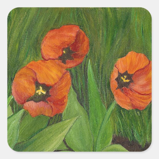 Adesivo Quadrado Vinheta Tulip Quadrada (Frente)