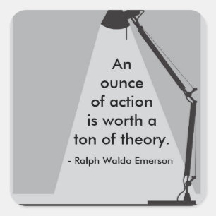 Adesivo Quadrado Vinheta "Um grama de ação"