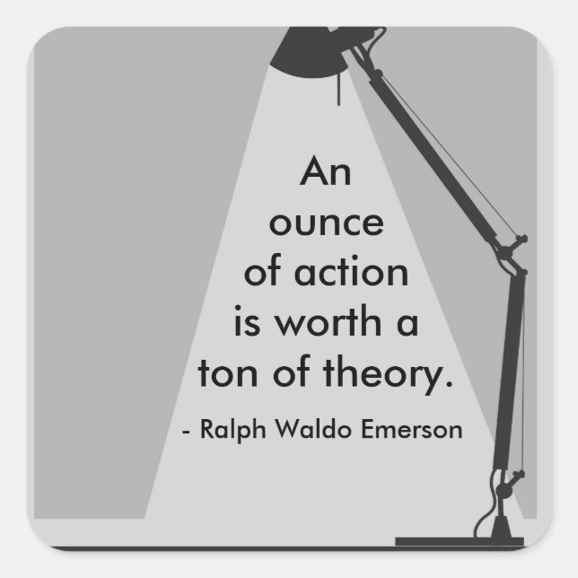 Adesivo Quadrado Vinheta "Um grama de ação" (Frente)