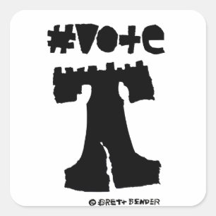 Adesivo Quadrado Vinheta #vote