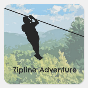 Adesivo Quadrado Vinheta Zipline Adventure