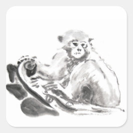 Adesivo Quadrado Vinheta Zodiodiac de Ano com Pintura Original