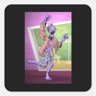 Adesivo Quadrado Vinheta Zombie Busit