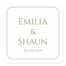 Vinhetas brancas e quadradas Douradas