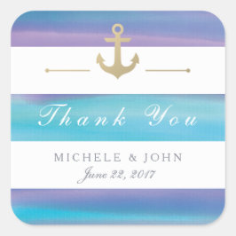 Adesivo Quadrado Vinhetas com faixas de água - Náutica riscada