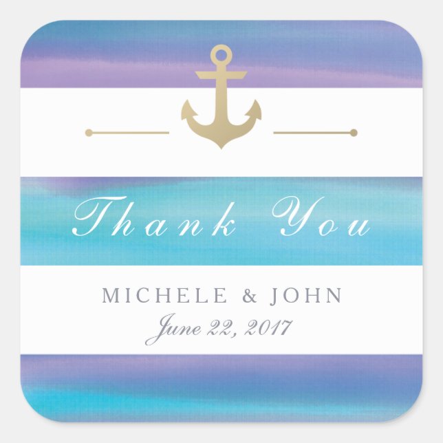 Adesivo Quadrado Vinhetas com faixas de água - Náutica riscada (Frente)